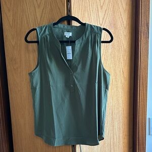 J. Crew Olive Sleeveless Blouse